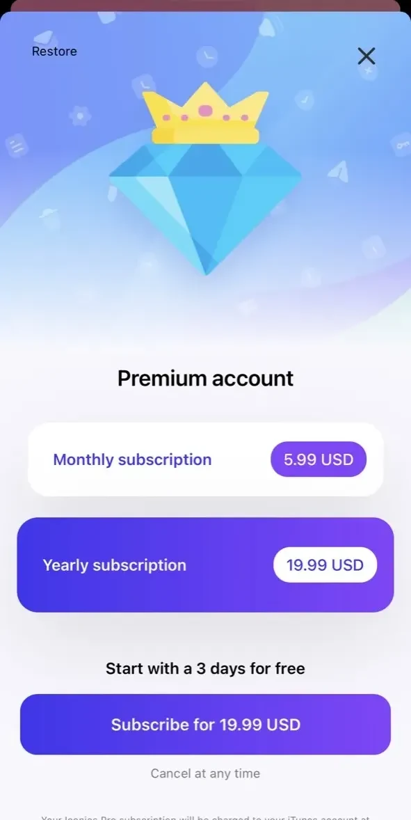Icon Changer for App paywall screen