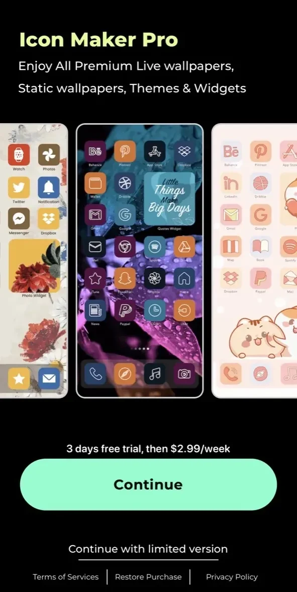 Icon Maker paywall screen