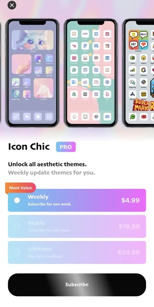 IconChic paywall screen