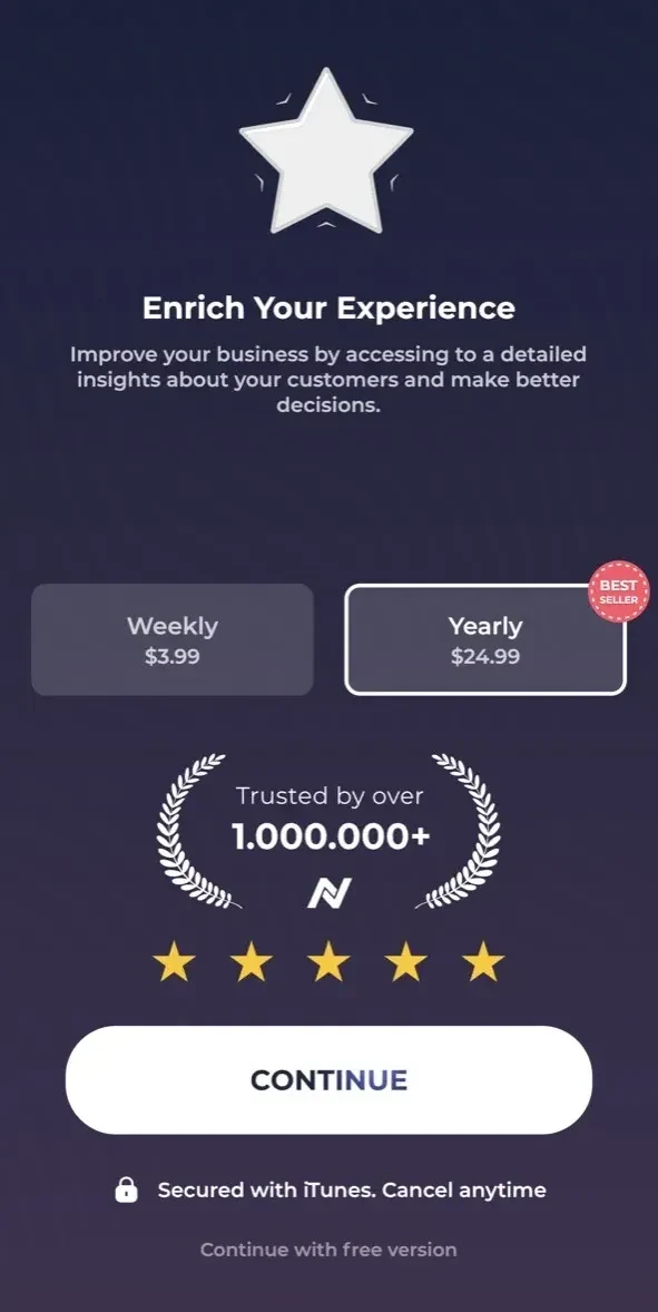 ID Scanner Professional paywall screen
