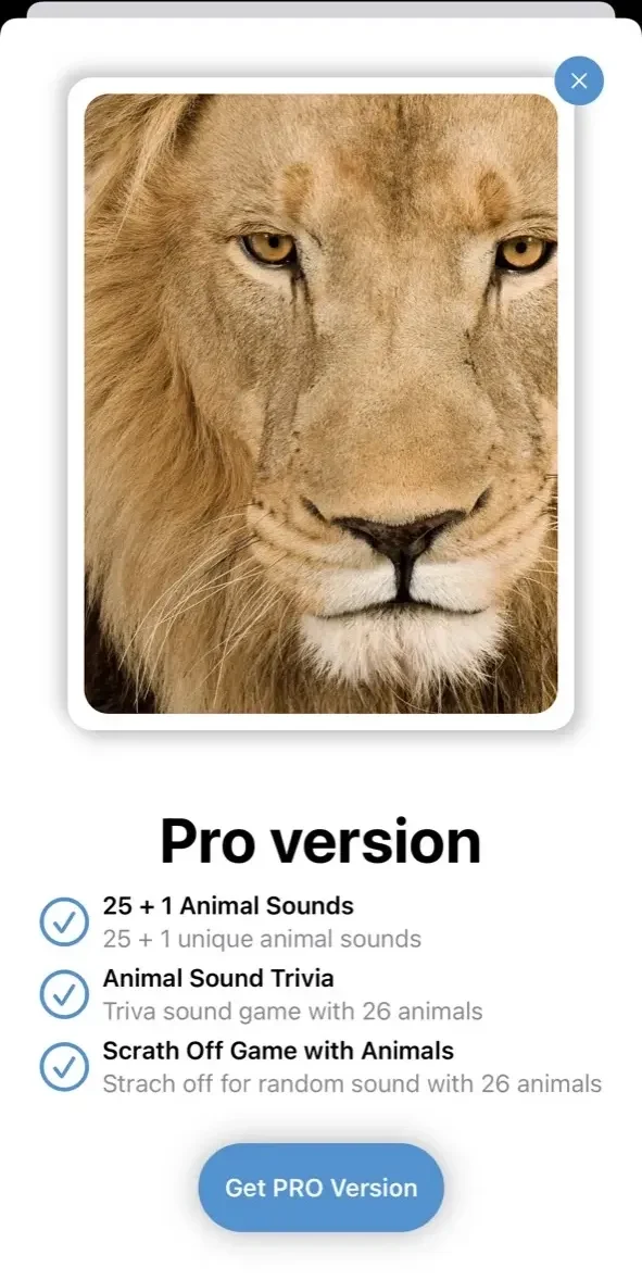 Identify Animal Sounds paywall screen