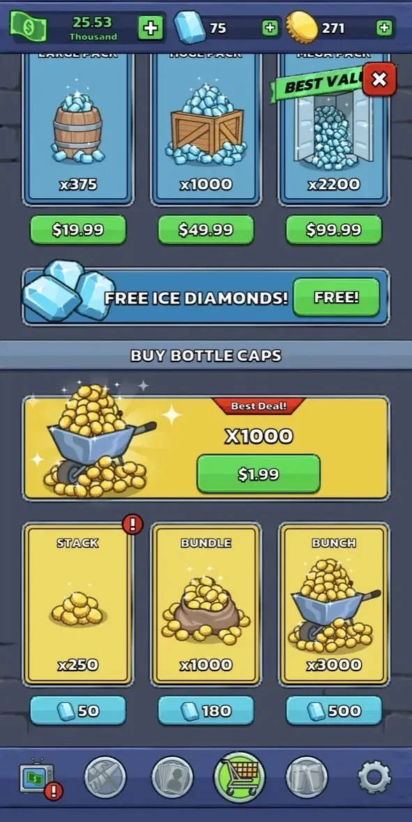 Idle Distiller Tycoon Game paywall screen