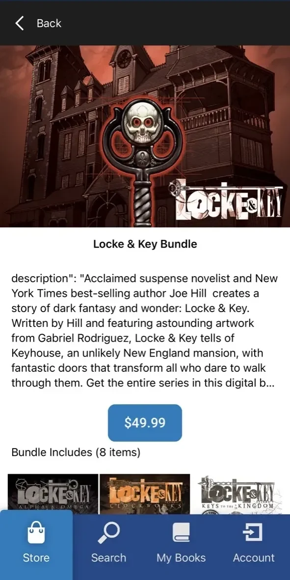 IDW Digital Comics Experience paywall screen
