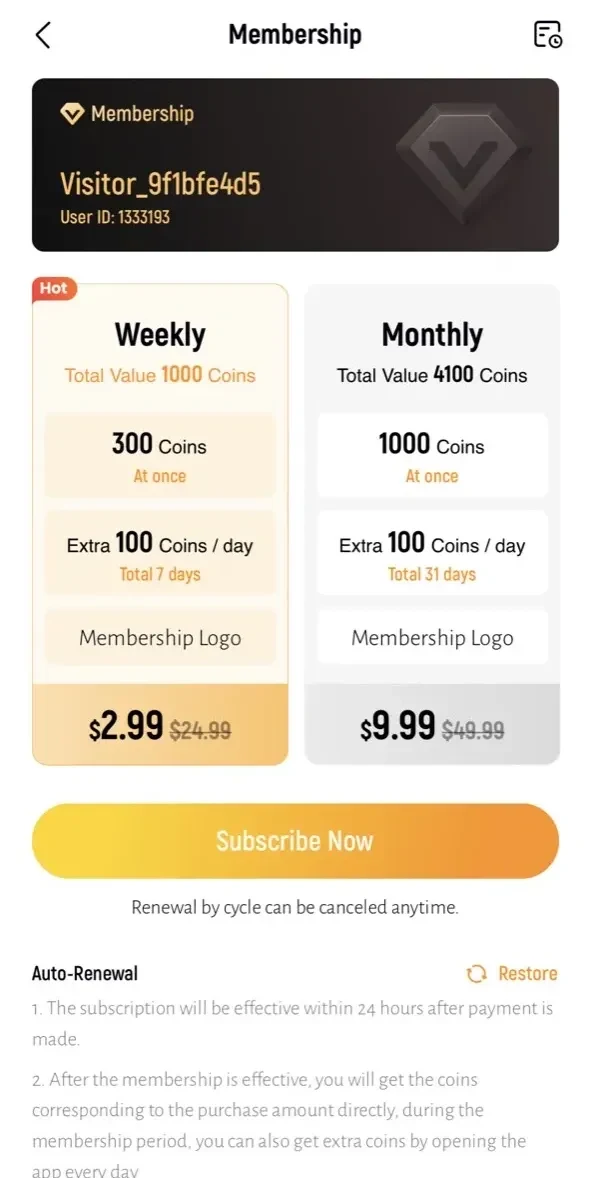 iFics paywall screen