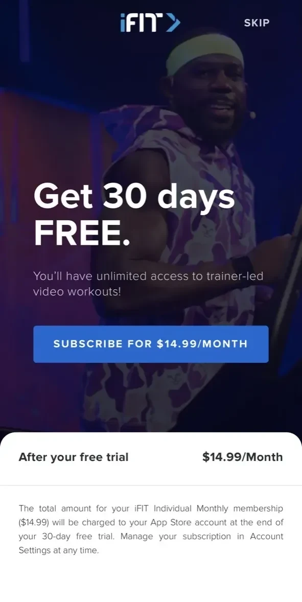 iFIT At paywall screen