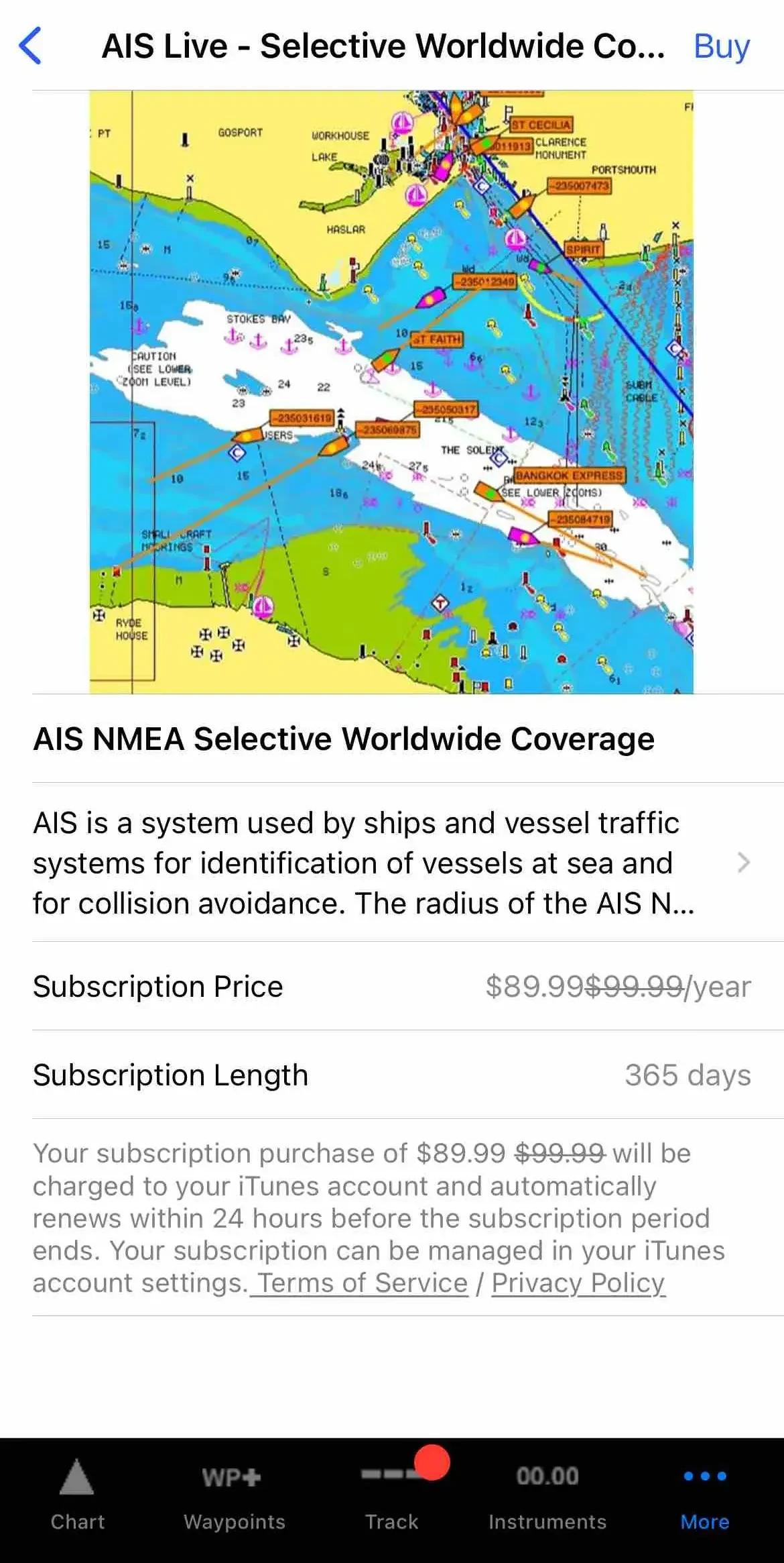 iNavX paywall screen