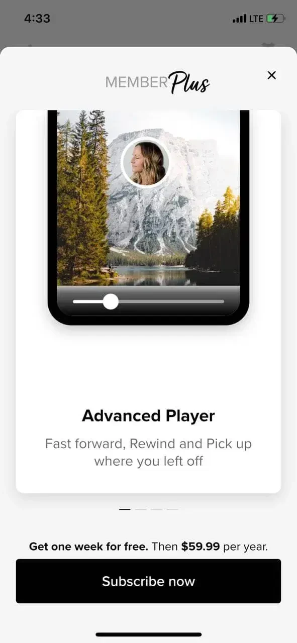Insight Timer–Meditate paywall screen