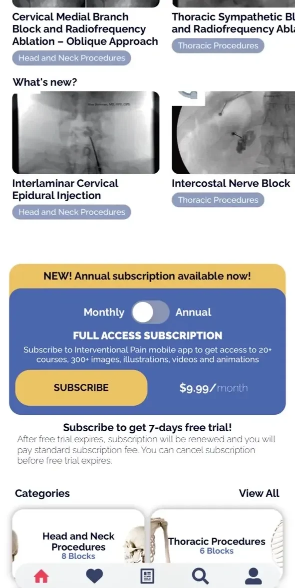 Interventional Pain App paywall screen