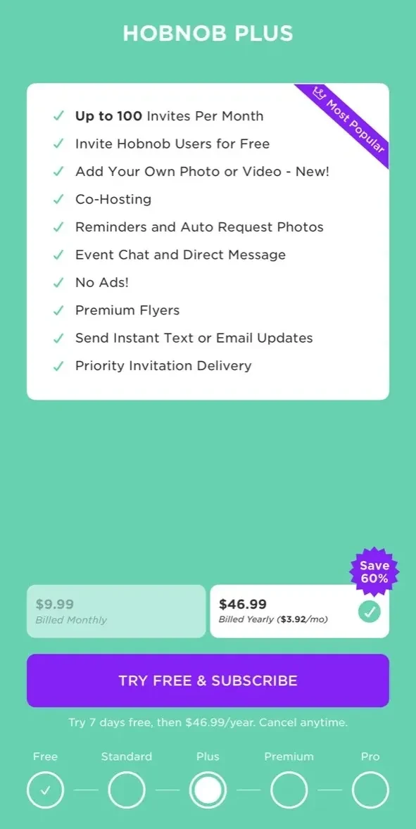 Invitation Maker paywall screen