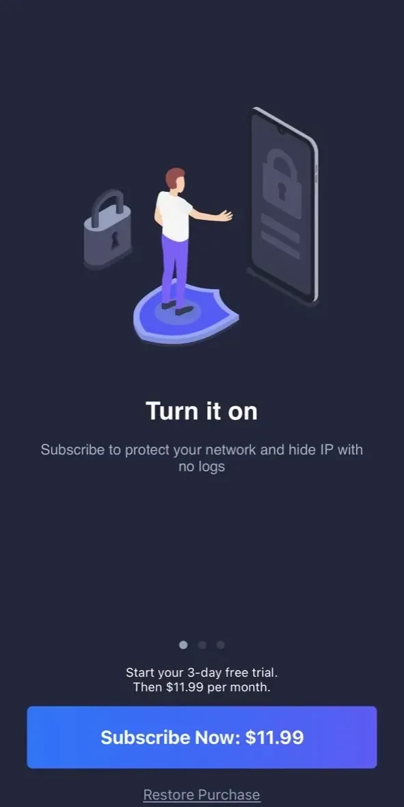 iTop VPN paywall screen