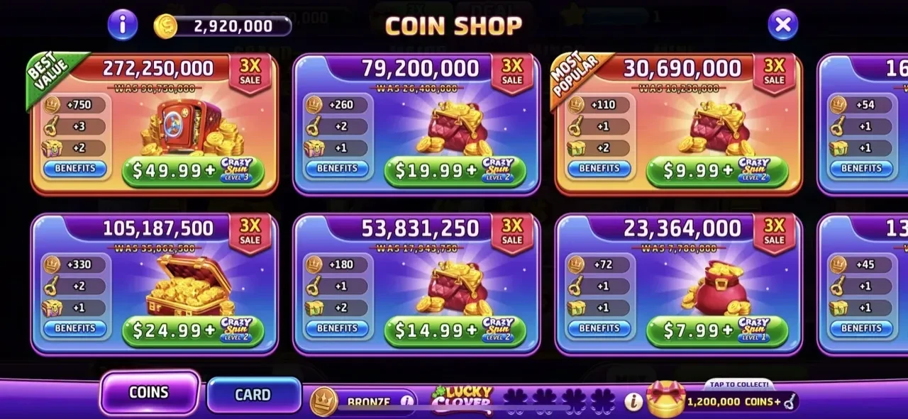 Jackpot Crazy paywall screen