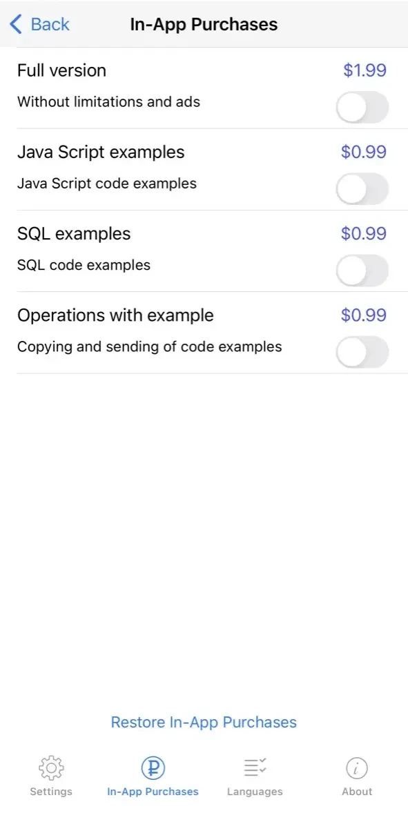 JavaScript Recipes paywall screen