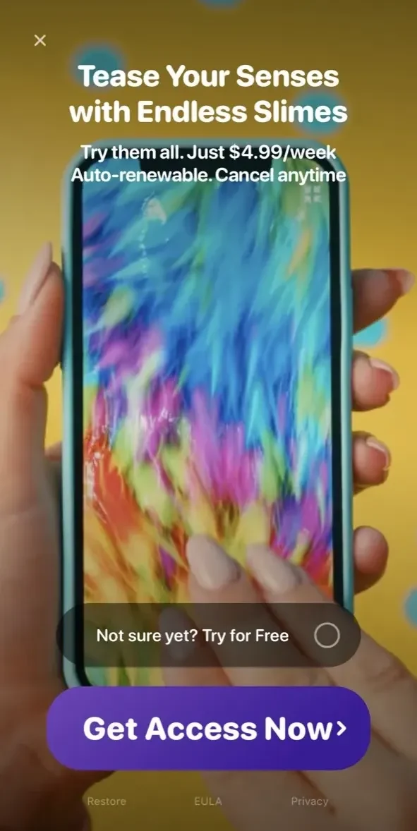 Jelly Toys paywall screen