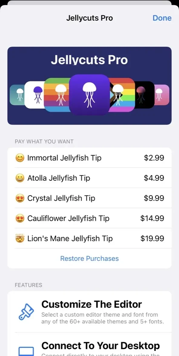 Jellycuts paywall screen