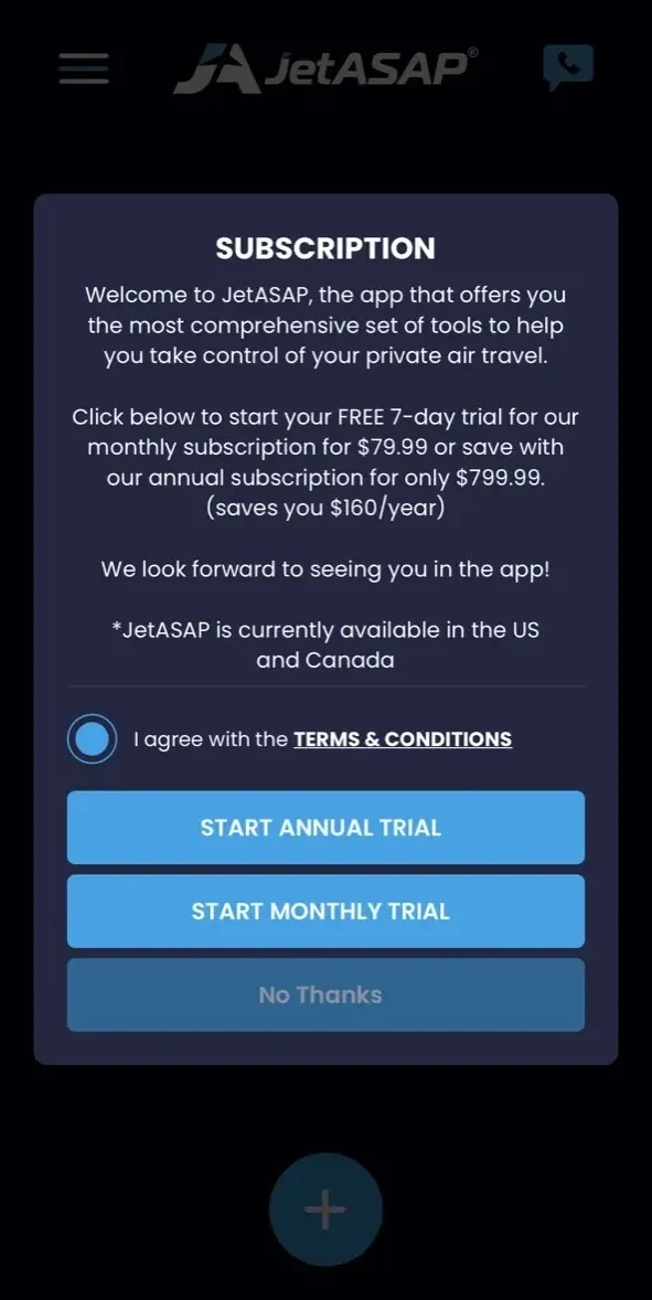 JetASAP paywall screen