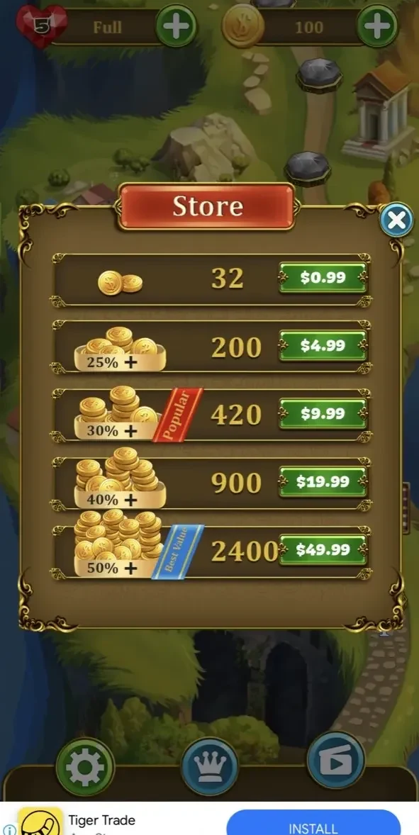 Jewel Swap paywall screen