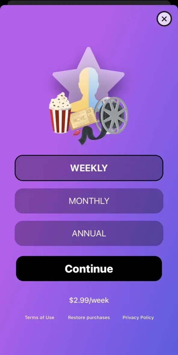 Jiggy paywall screen