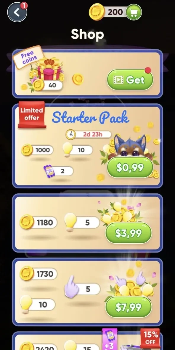 Jolly Word paywall screen