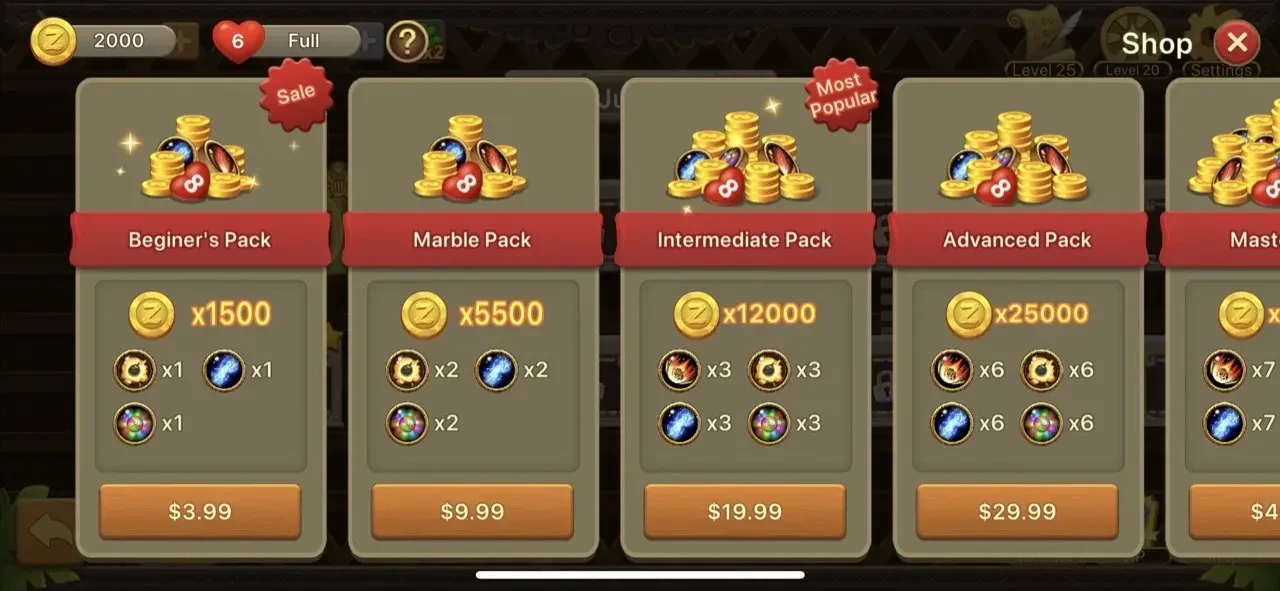 Jungle Blast paywall screen