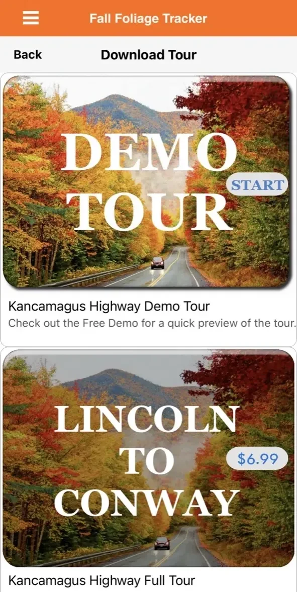 Kancamagus Scenic Byway Guide paywall screen