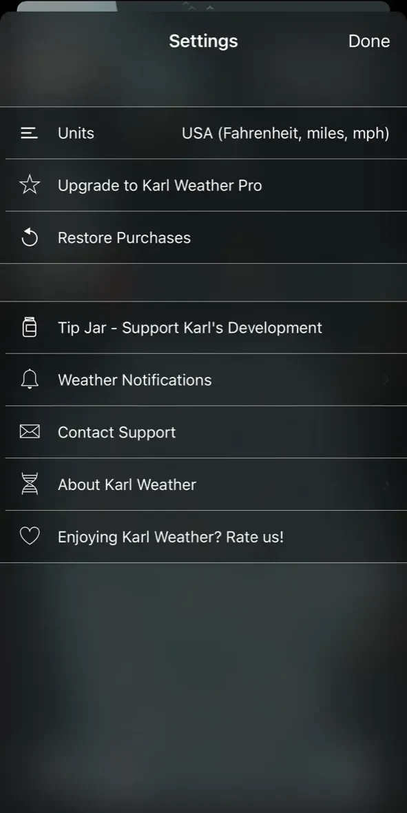 Karl Weather paywall screen