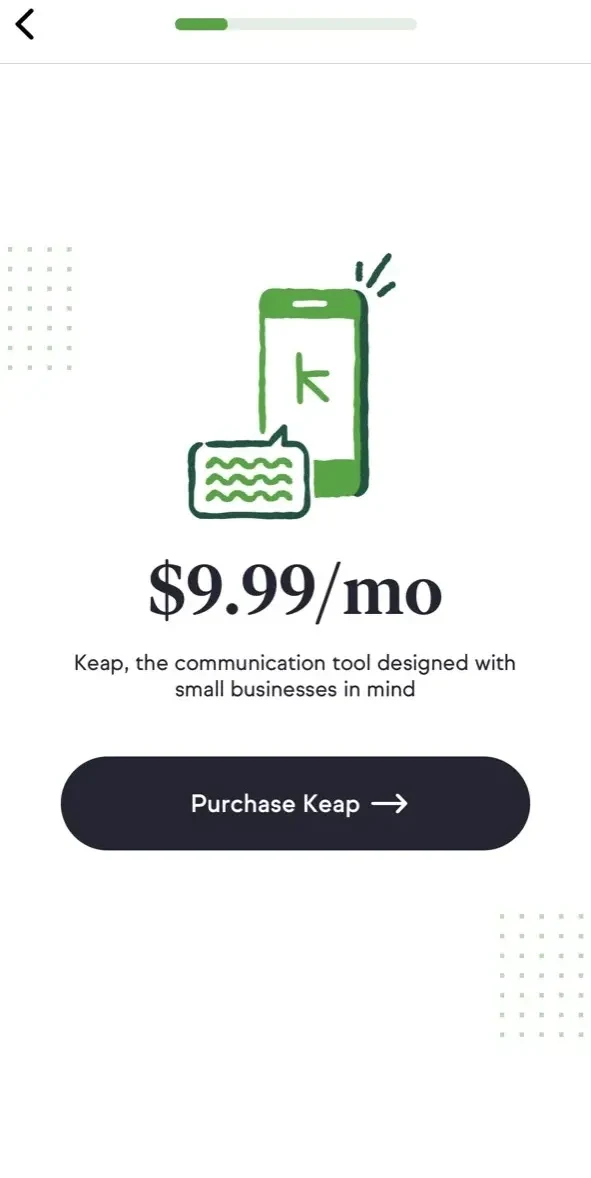 Keap paywall screen