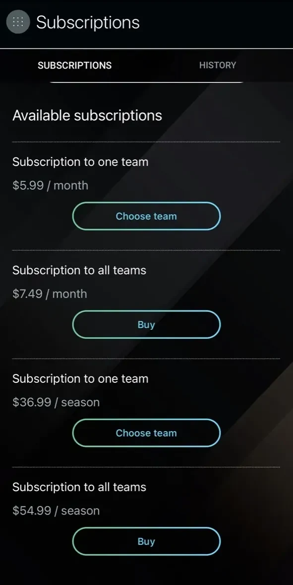 KHL paywall screen