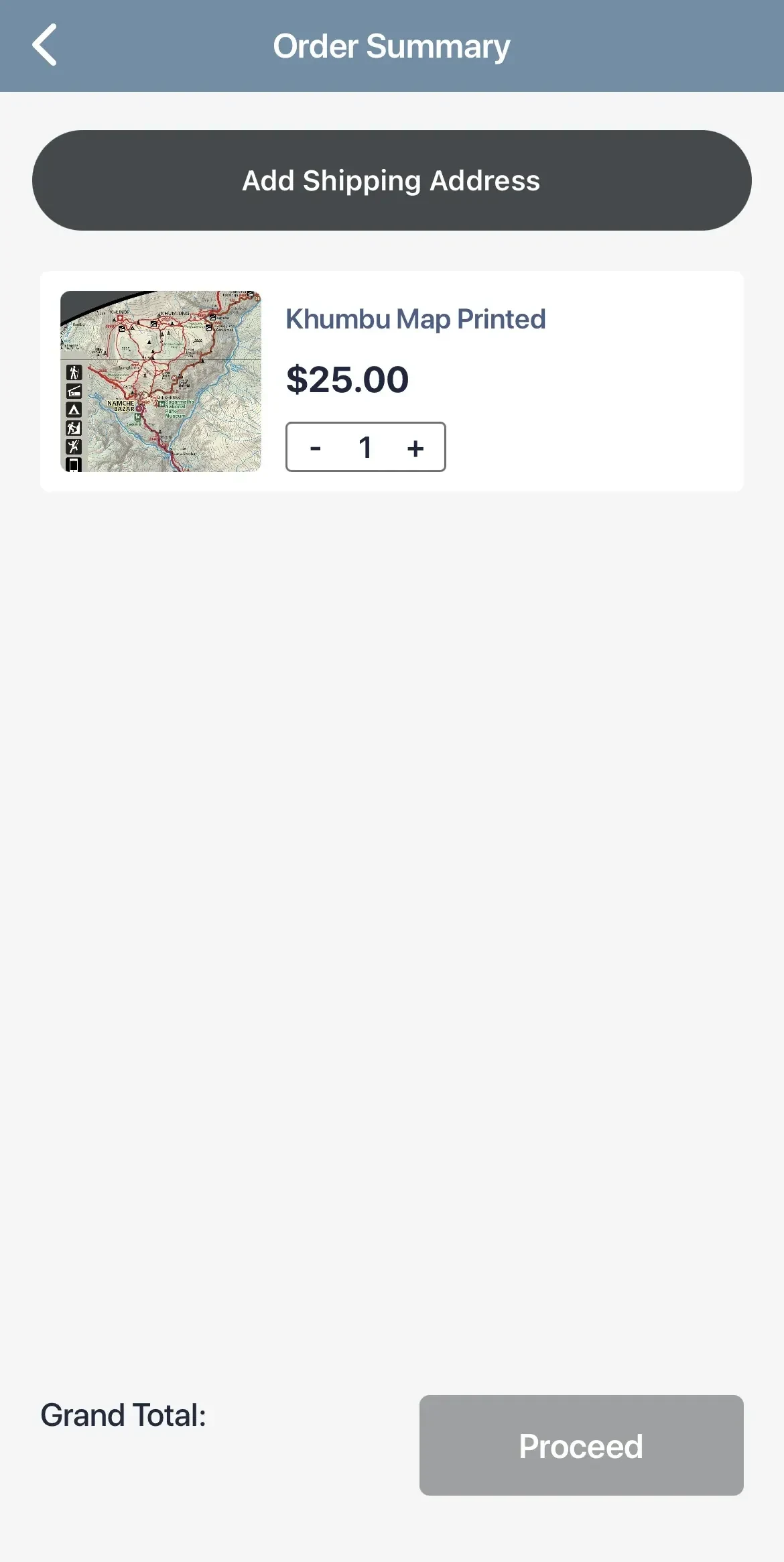 Khumbu Map paywall screen