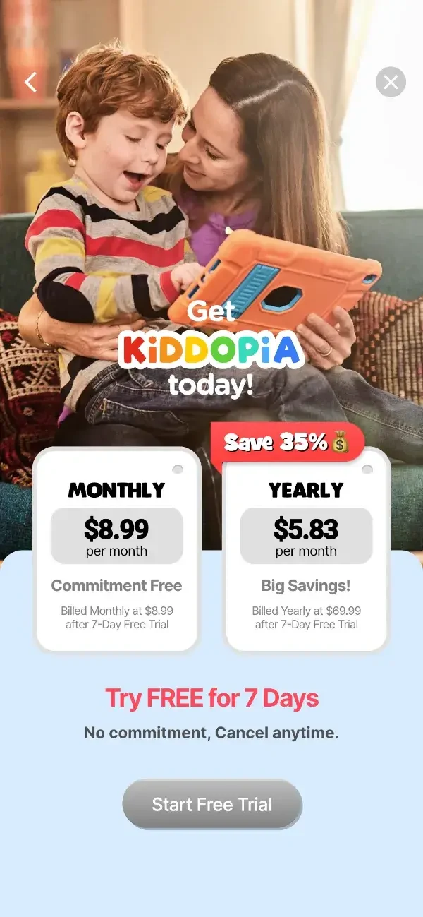 Kiddopia paywall screen