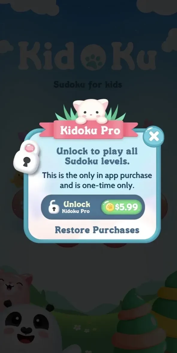 Kidoku paywall screen