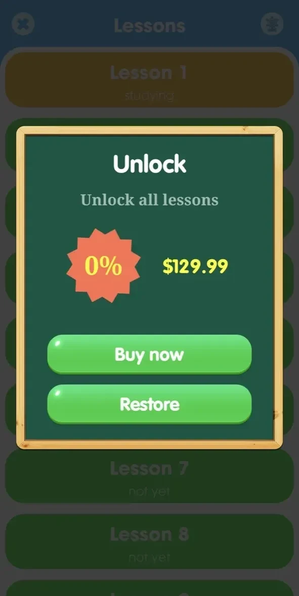Kids UP paywall screen