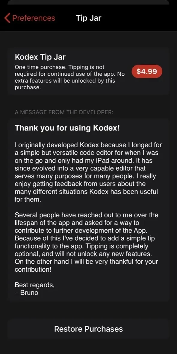 Kodex paywall screen