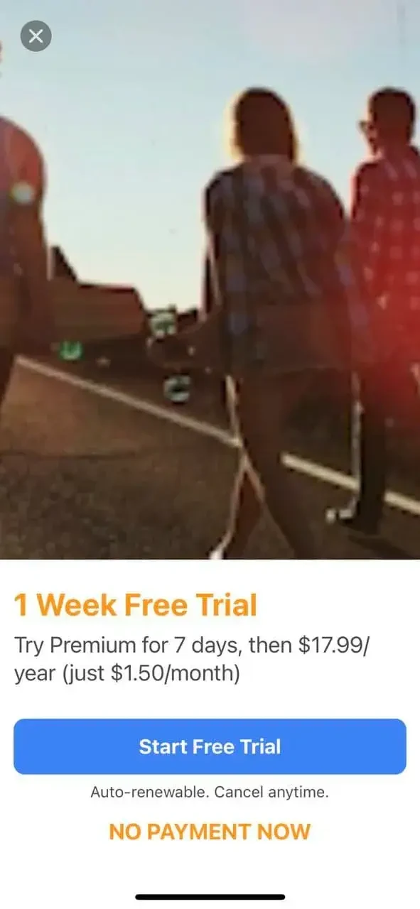 KUNI Cam paywall screen