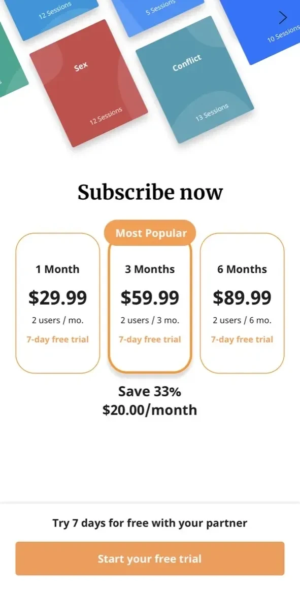 Lasting paywall screen