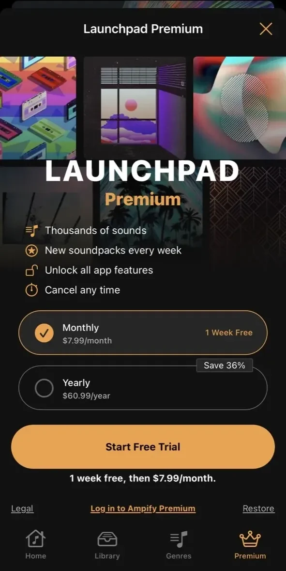 Launchpad paywall screen