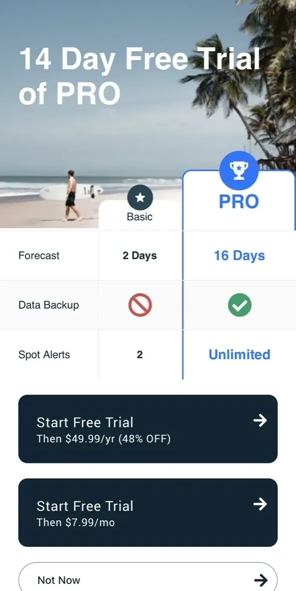 Lazy Surfer paywall screen
