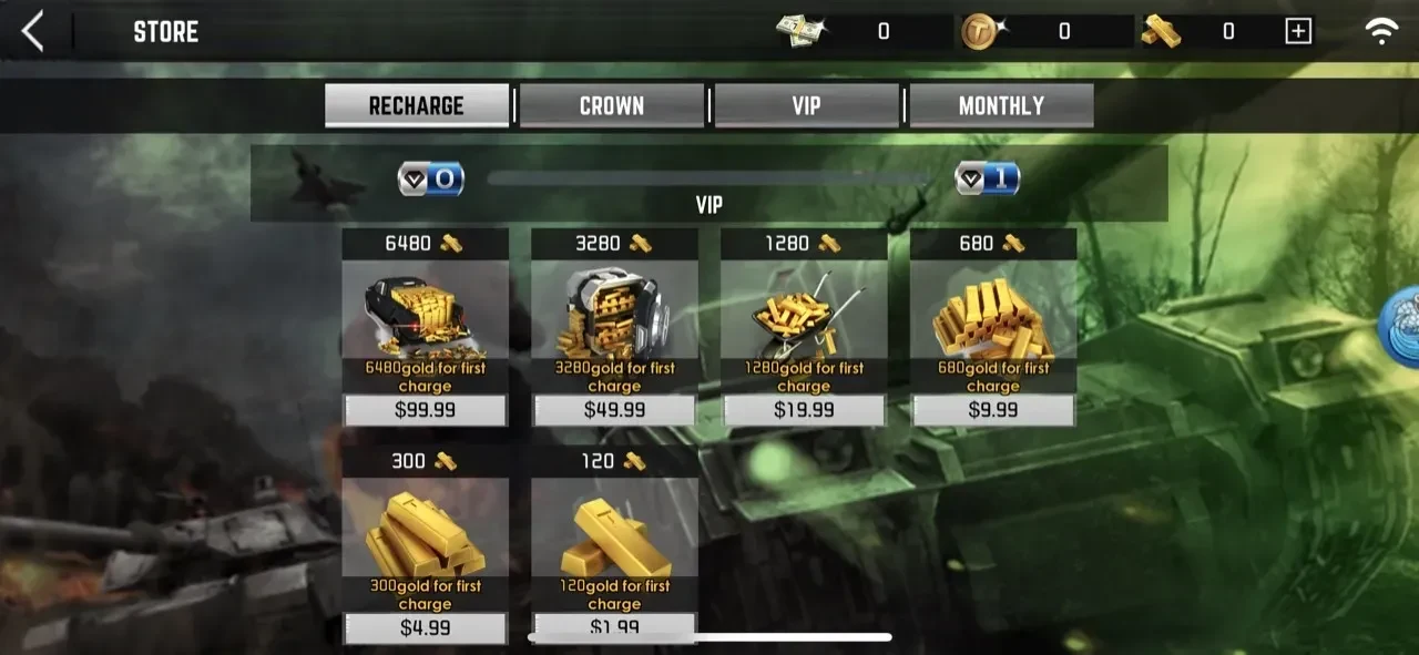 League of Tanks paywall screen