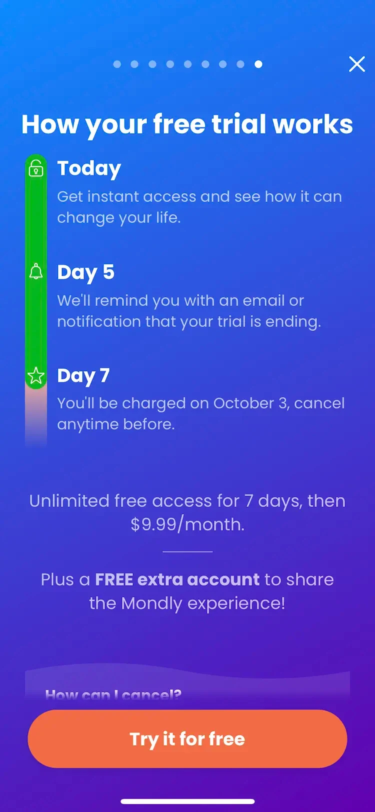 Learn 33 Languages with Mondly paywall screen