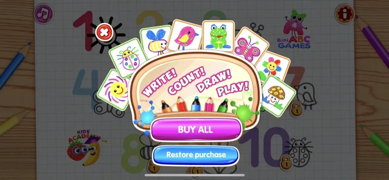 Learn Drawing Numbers paywall screen