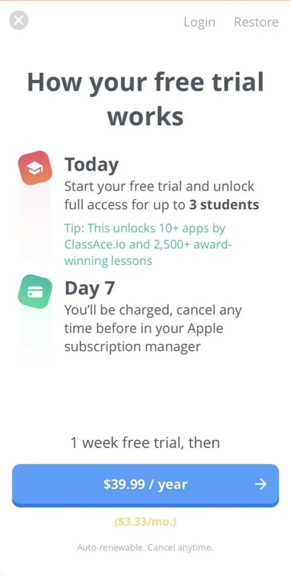 Learn Handwriting 2nd Grade paywall screen