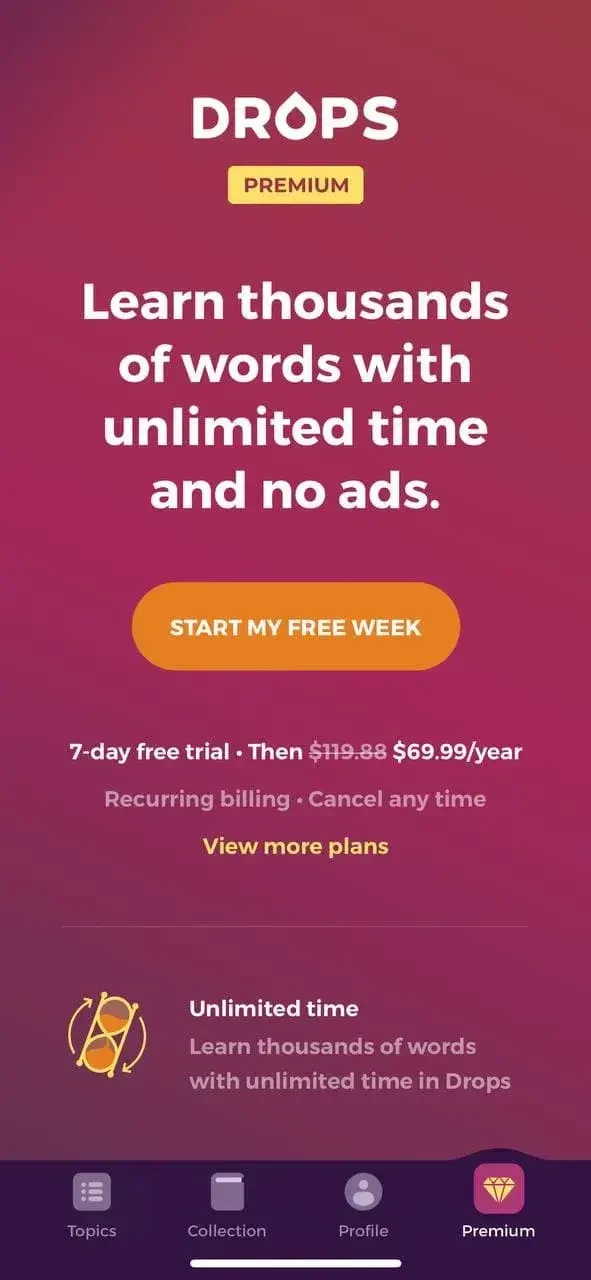 Learn Tagalog Language paywall screen