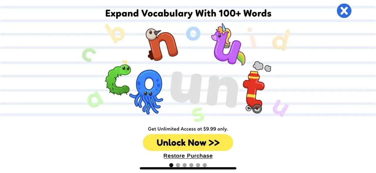 Learn to Read paywall screen