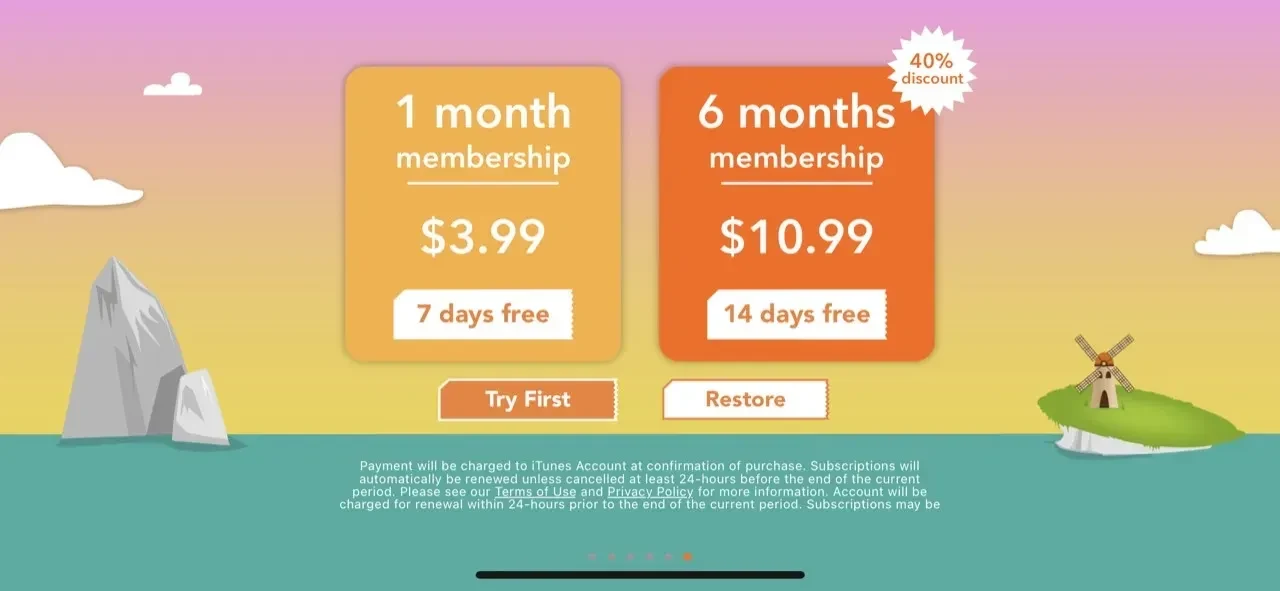 LearnEnglish Kids paywall screen