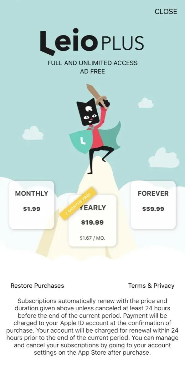 Reading Tracker, Planner paywall screen