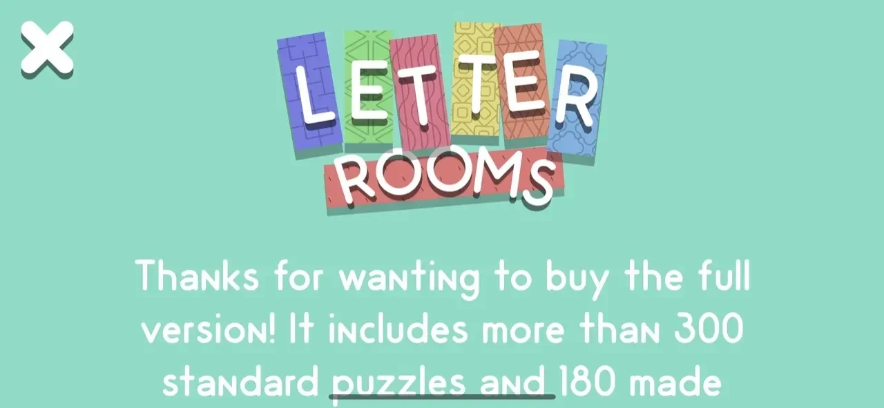 Letter Rooms paywall screen