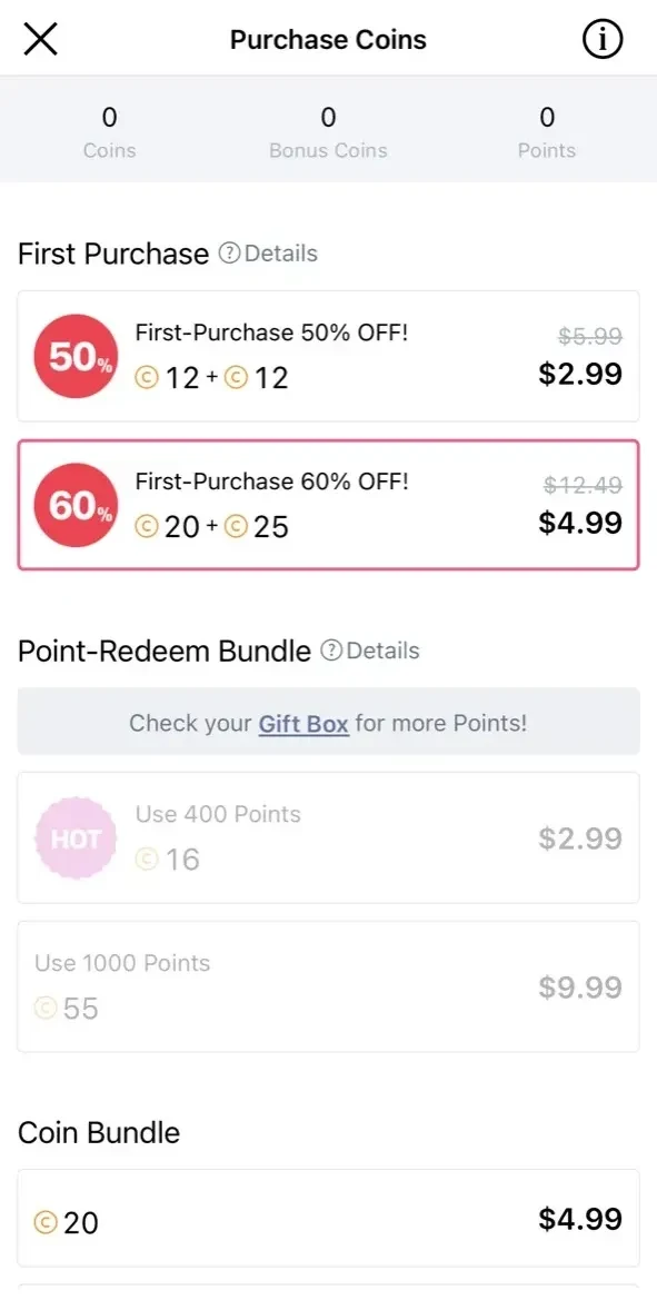 Lezhin Comics paywall screen