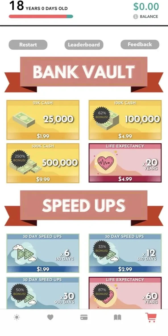 Life Simulator paywall screen