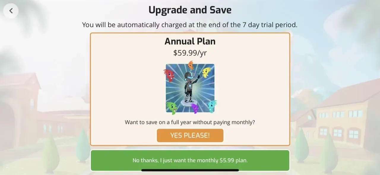 Lightgliders paywall screen