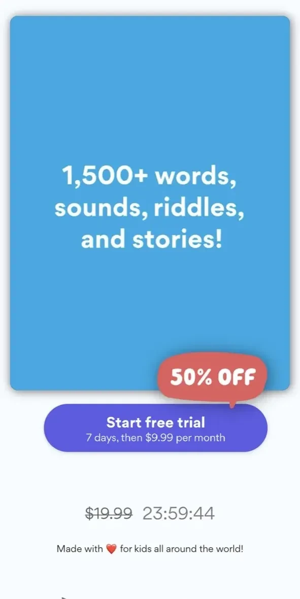 Lingo Blubs paywall screen