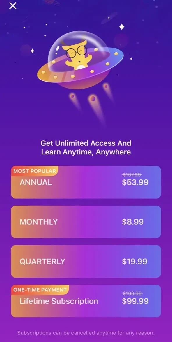 LingoDeer Plus paywall screen